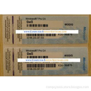 No brand sequential Windows 7 Pro OEM Product Key Sticker C